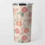 Warm Floral Travel Coffee Mug