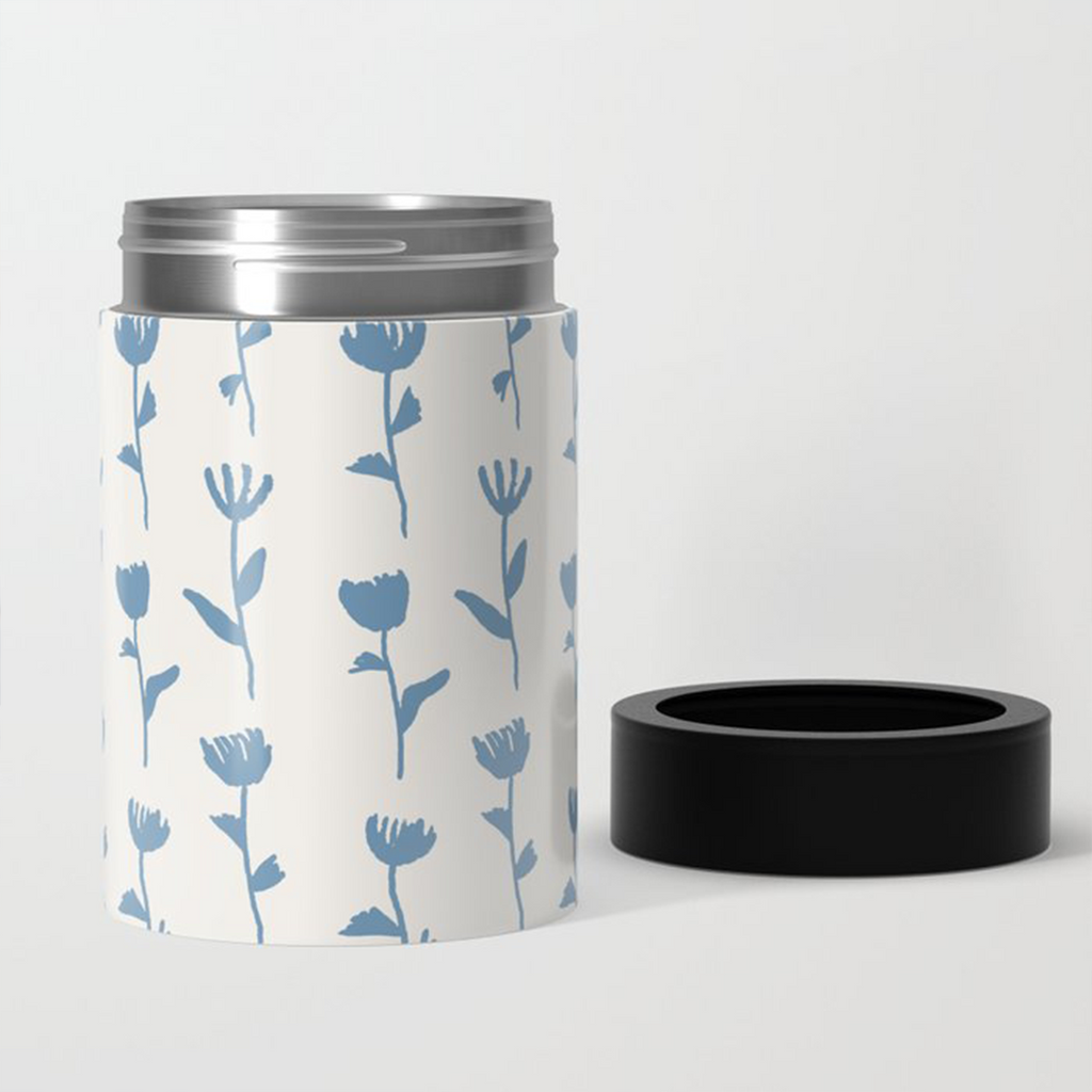 Light Blue Flower Can Cooler/Koozie
