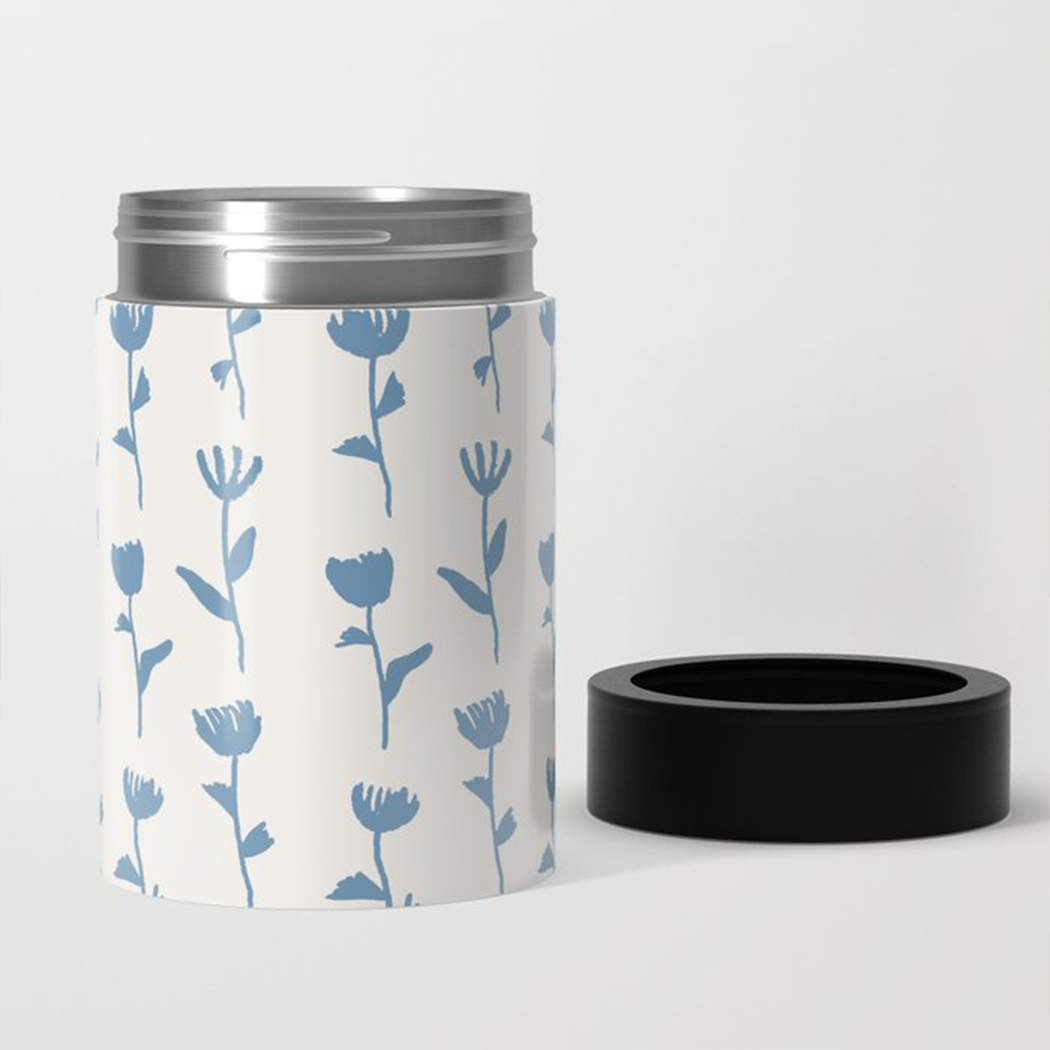 Light Blue Flower Can Cooler/Koozie