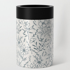 Blue Gray Flower Can Cooler