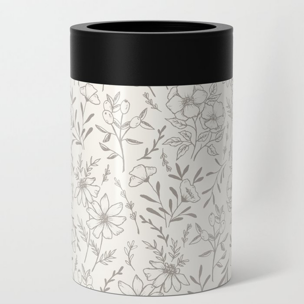 Ivory Flower Can Cooler