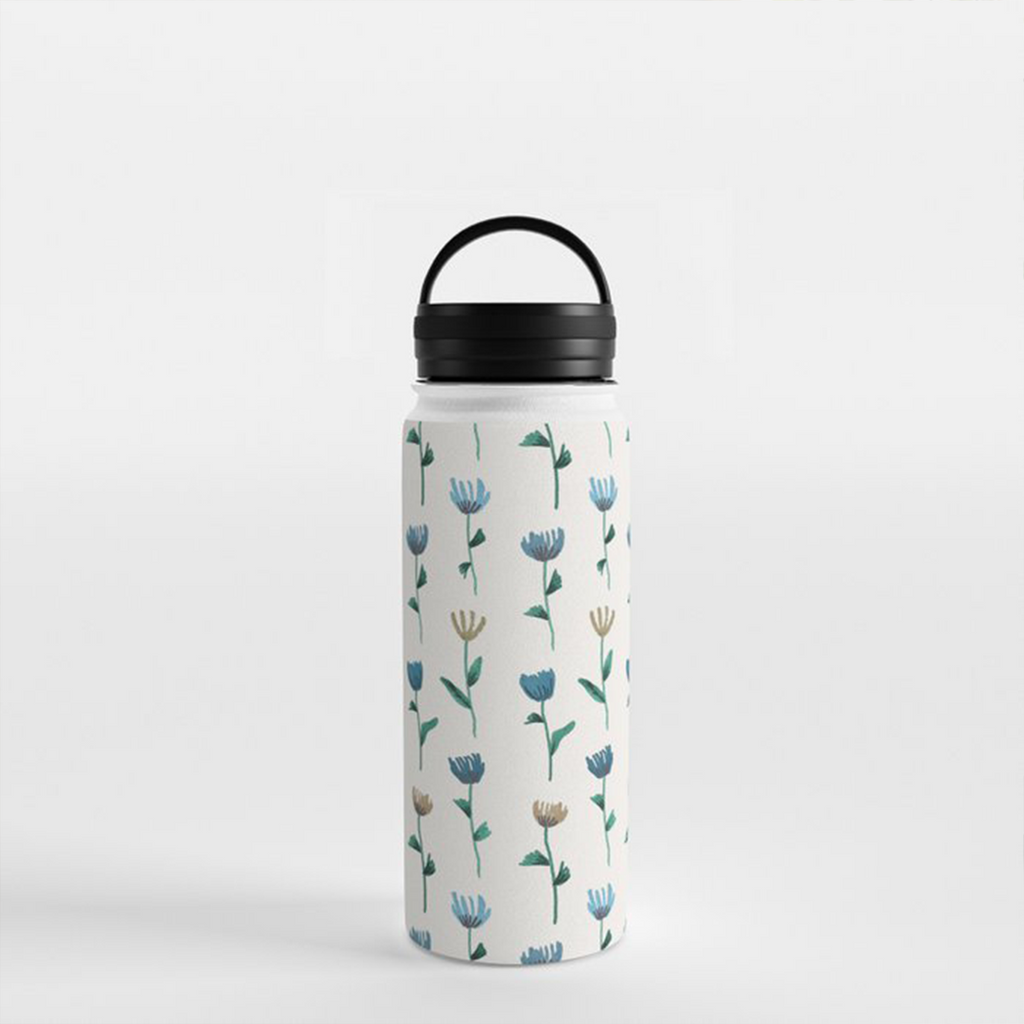 Colorful Flower Handle Lid Water Bottle