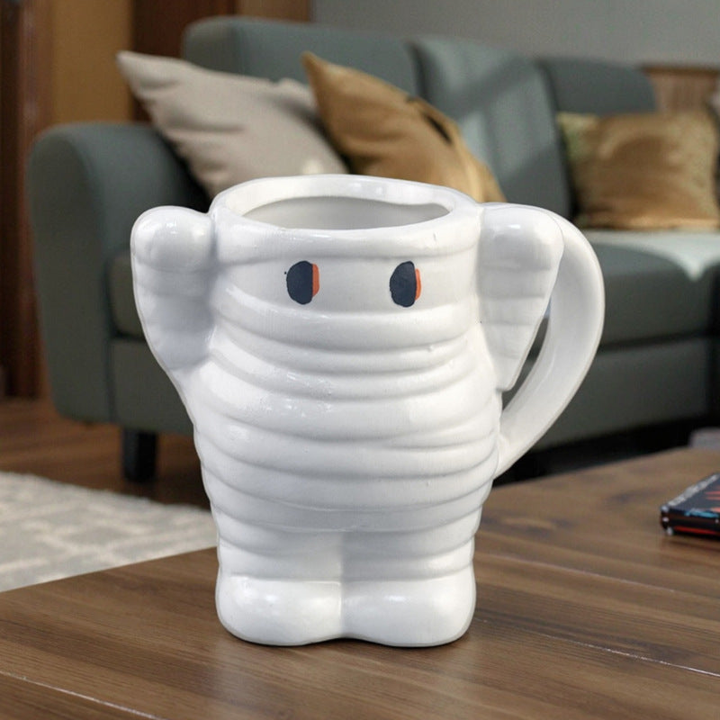 Halloween Mummy Ghost Shape Ceramic Mug