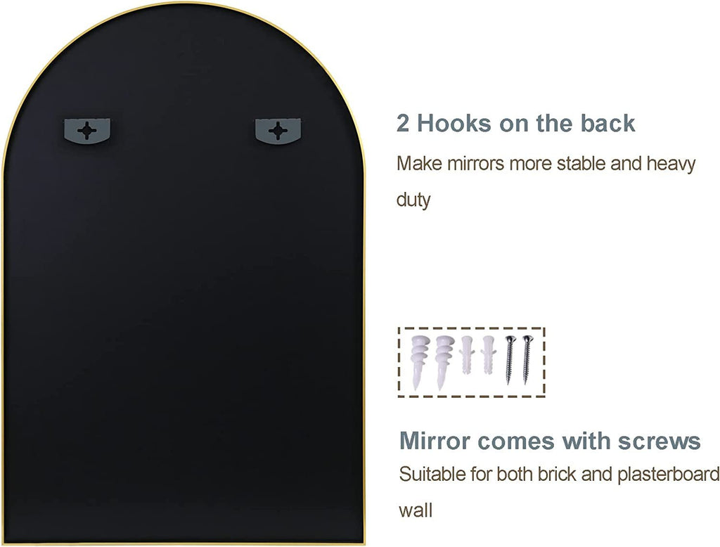 Full-Length Arched Bathroom Mirror – Metal Frame