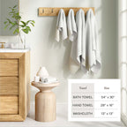 Cotton Linen-Like Border 6-Piece Towel Set - Priya Collection
