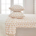 4 Piece Watercolor Floral Microfiber Sheet - Delia Collection