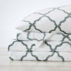 4-Piece Printed Plush Sheet - Velvet Luxe Lattice Collection