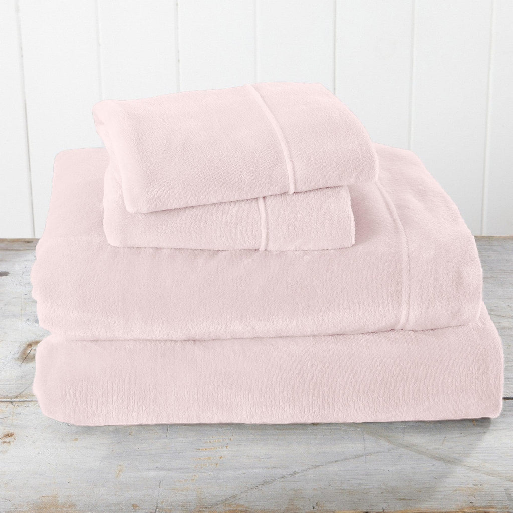 4-Piece Solid Plush Sheet - Velvet Luxe Collection