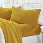 4-Piece Solid Plush Sheet - Velvet Luxe Collection