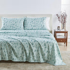 4 Piece Watercolor Floral Microfiber Sheet - Delia Collection