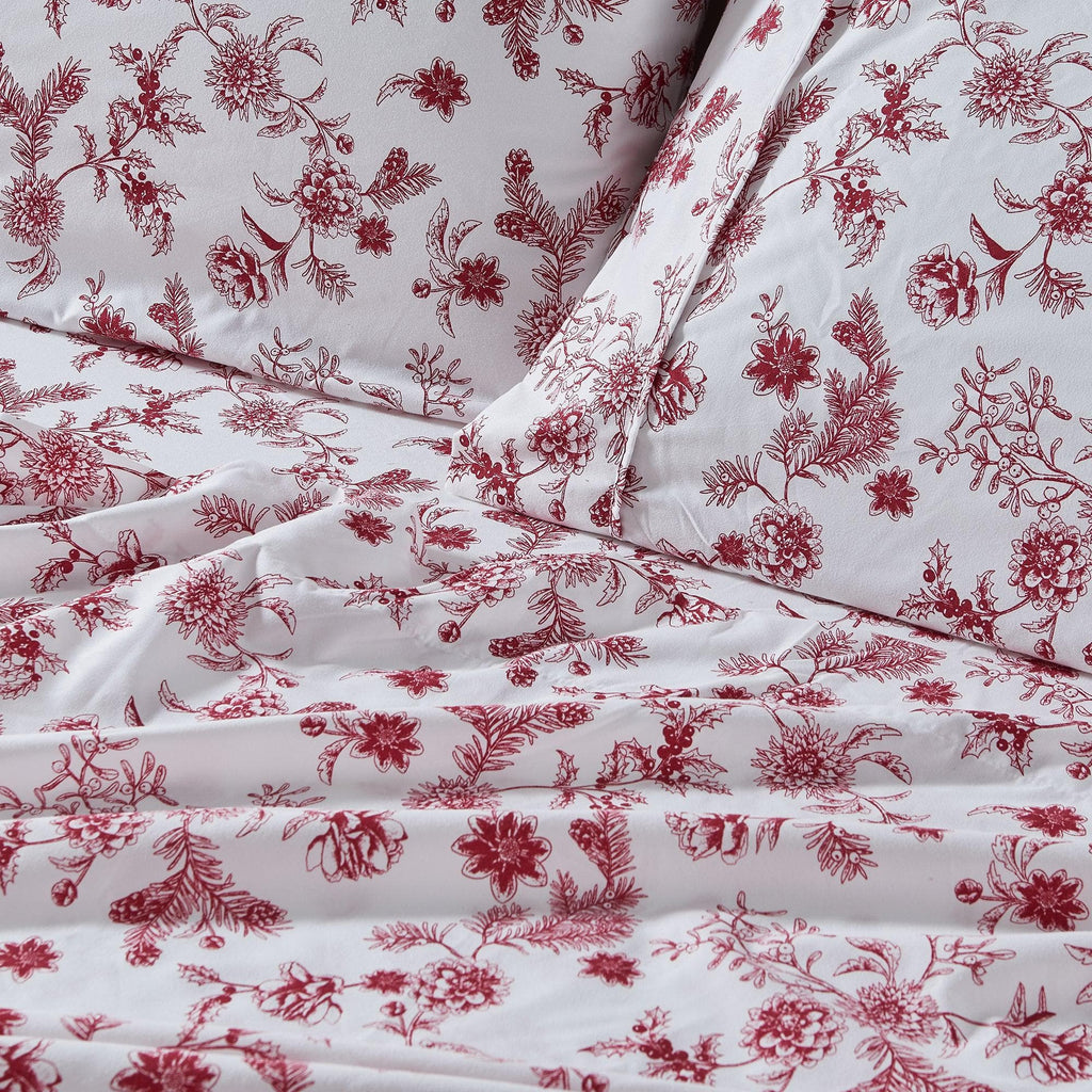 4 Piece Watercolor Floral Microfiber Sheet - Delia Collection