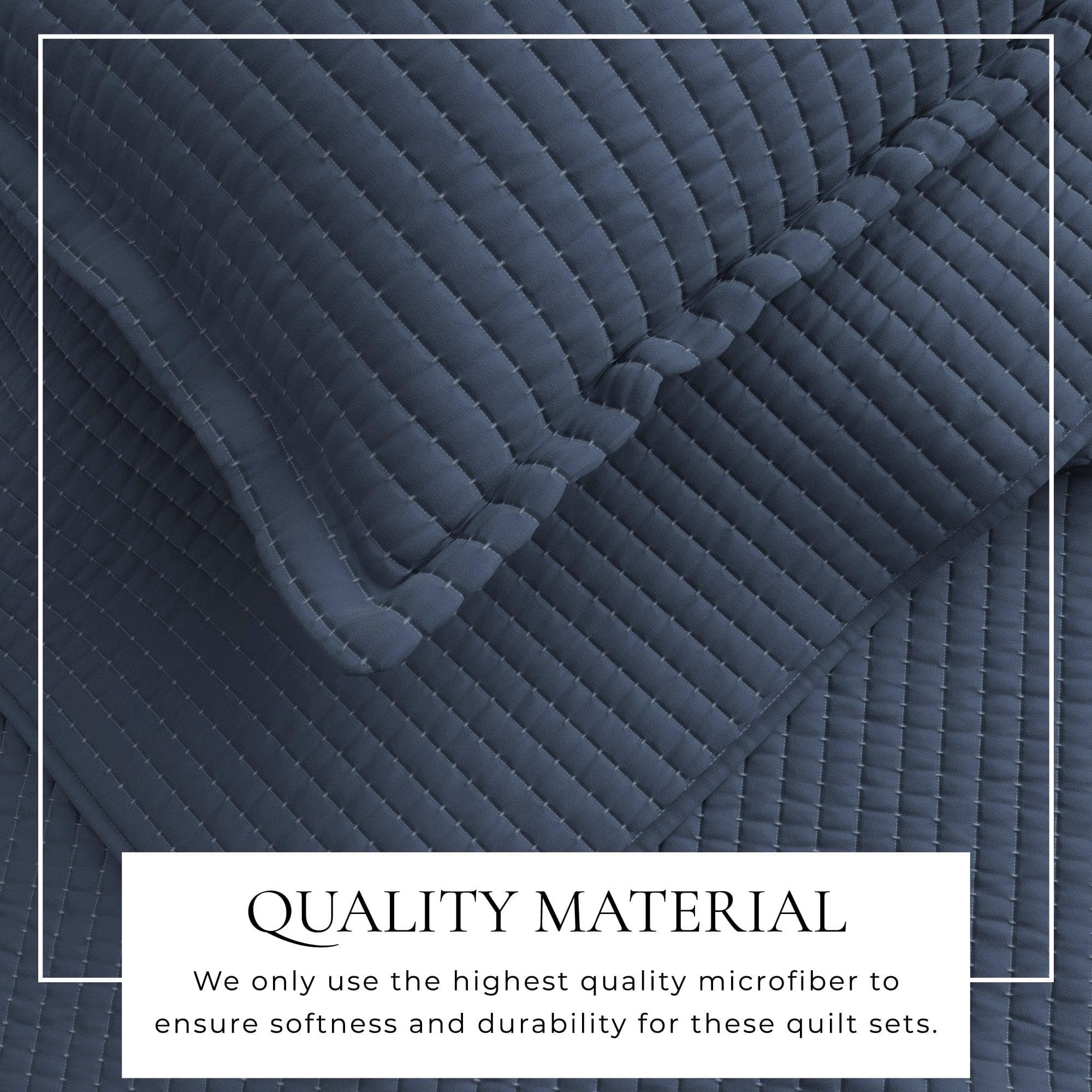 3-Piece Solid Quilt - Alicia Collection