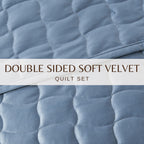 Velvet Box-Stitched Quilt Set - Vivica Collection
