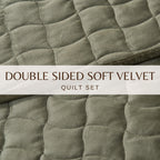 Velvet Box-Stitched Quilt Set - Vivica Collection