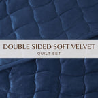Velvet Box-Stitched Quilt Set - Vivica Collection