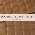 Velvet Box-Stitched Quilt Set - Vivica Collection