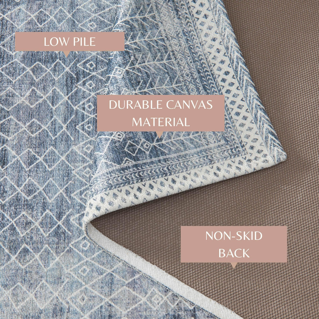 Distressed Moroccan Machine Washable Accent Runner 2'4" x 7' - Neve Collection