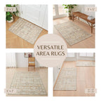Medallion Machine Washable Accent Area Rug & Runner 2 Pack - Nava Collection