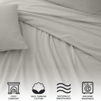 4-Piece Cotton Solid Flannel Sheet - Nordic Collection