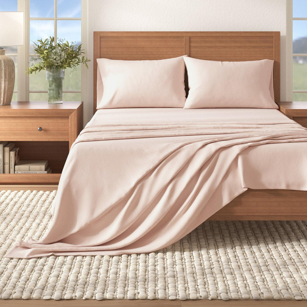 4-Piece Cotton Solid Flannel Sheet - Nordic Collection