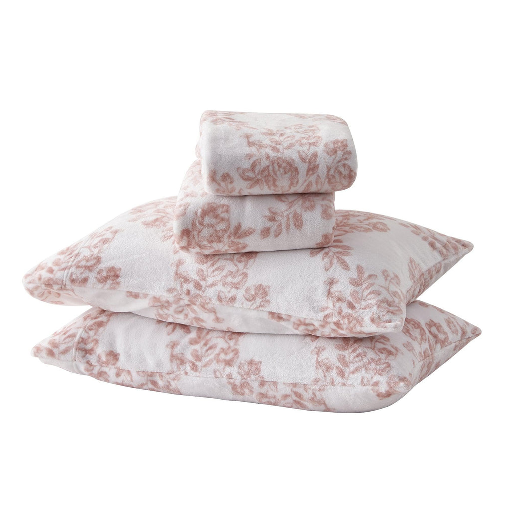 4-Piece Printed Plush Sheet - Velvet Luxe Lattice Collection
