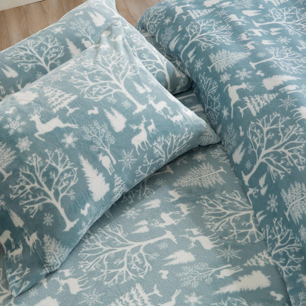 4-Piece Printed Plush Sheet - Velvet Luxe Collection