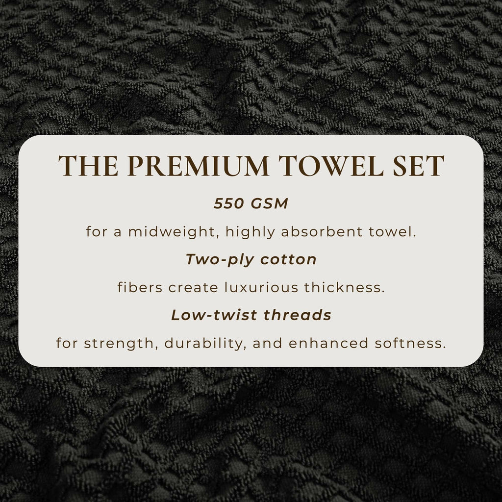 Cotton Diamond Waffle Weave Bath Towel Set - Grayson Collection