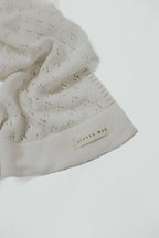 Vanilla White Baby Pointelle Knit Blanket