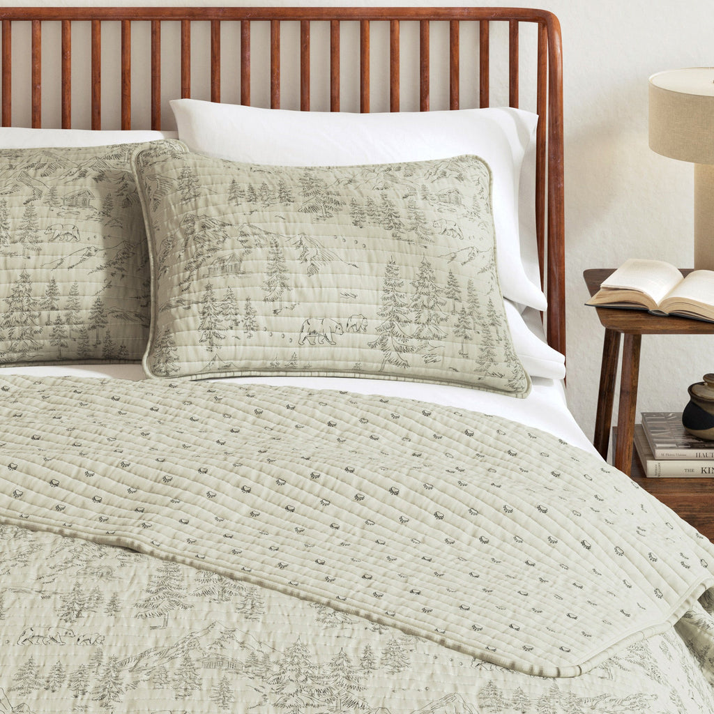 3 Piece Lodge Printed Quilt - Moonlight Ridge