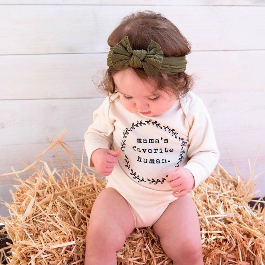 Mama's Favorite Human Organic Bodysuit Long Sleeve