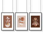 Mid century modern artwork | set of 3 framed wall art prints