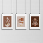 Mid century modern artwork | set of 3 framed wall art prints