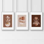Mid century modern artwork | set of 3 framed wall art prints