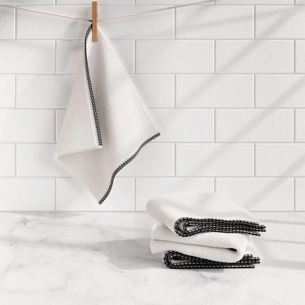 Cotton Border-Stitched 6-Piece Towel Set - Valery Collection