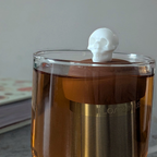 White Skull Floating Tea Steeper l light brown