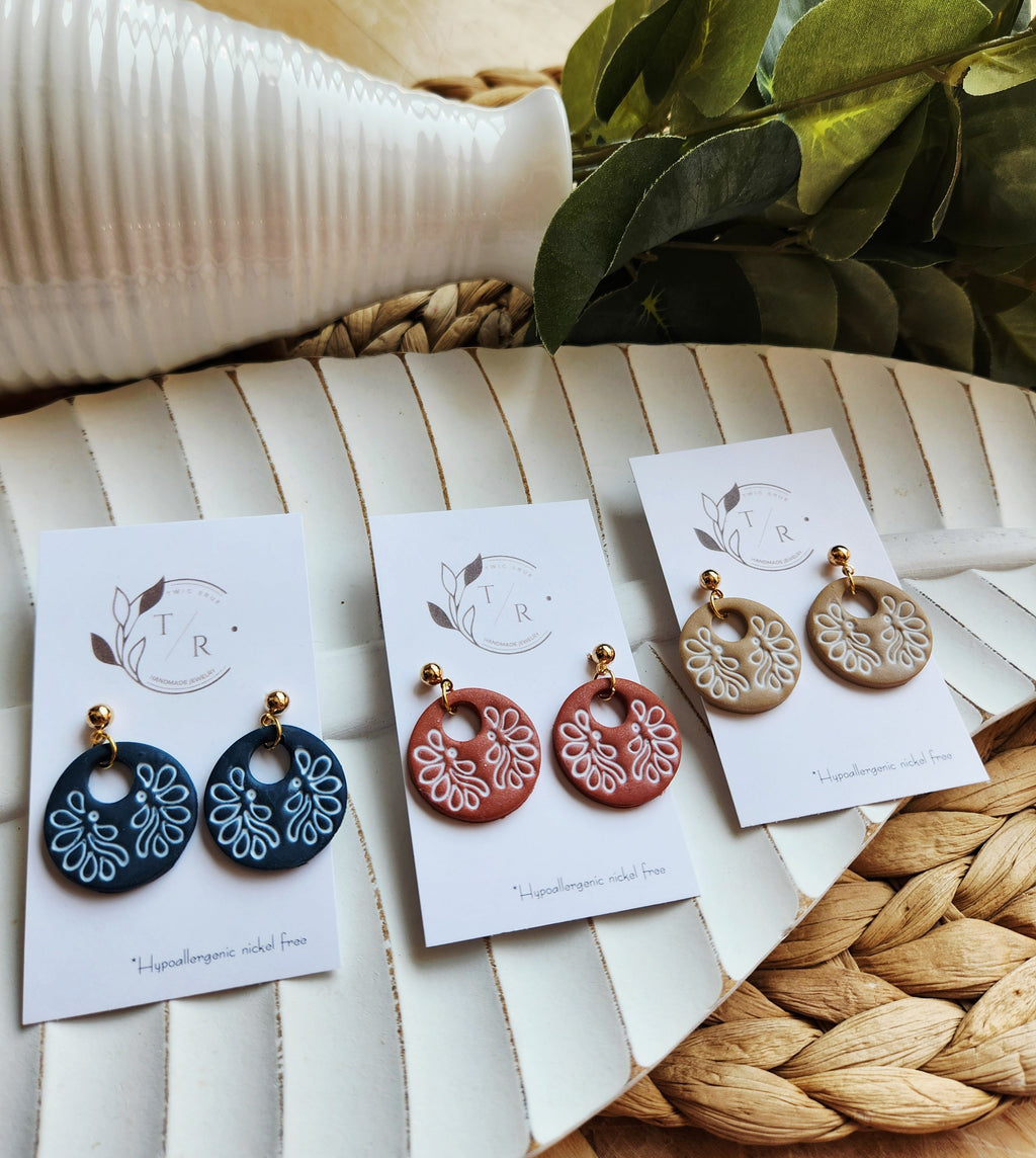 Elowyn| Boho clay hoops
