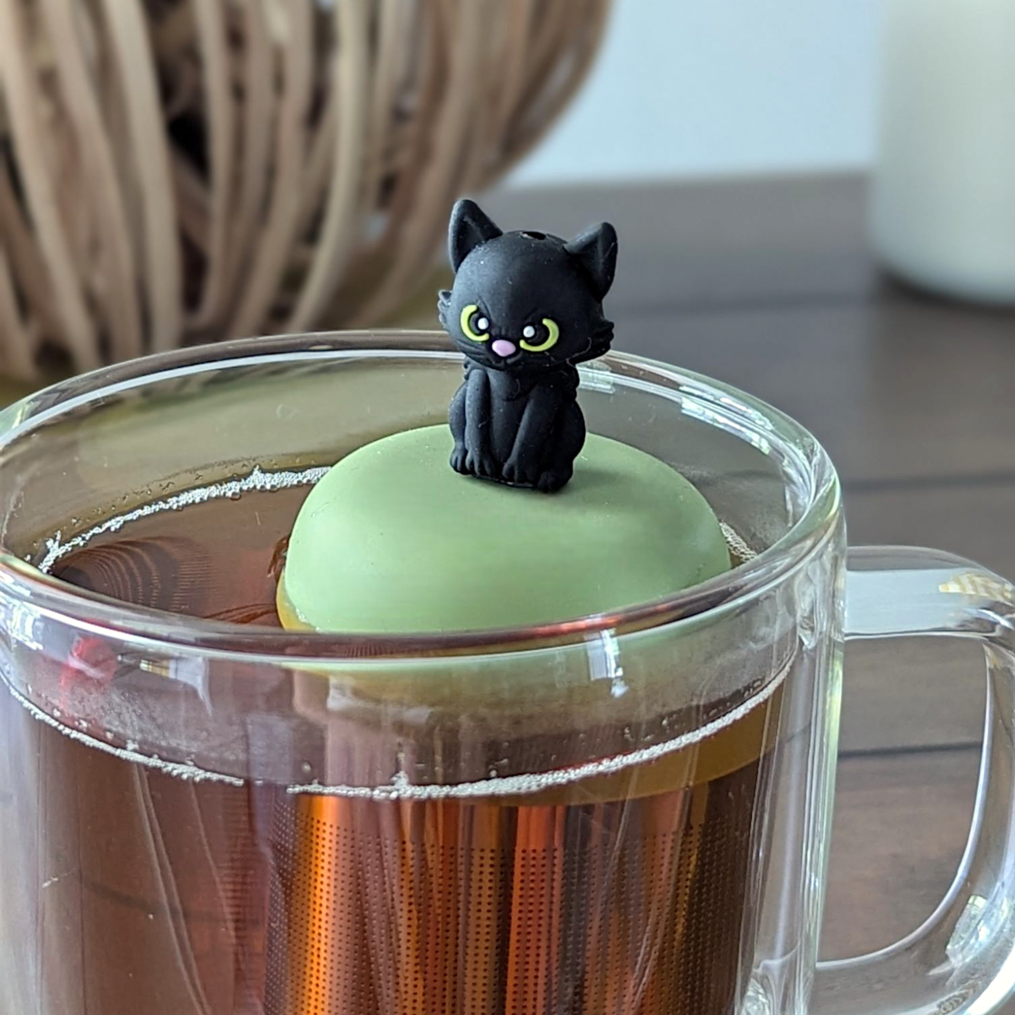 Black Halloween Cat Floating Tea Steeper