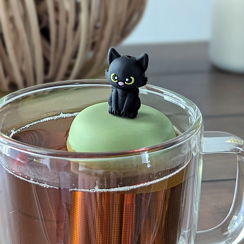 Black Halloween Cat Floating Tea Steeper