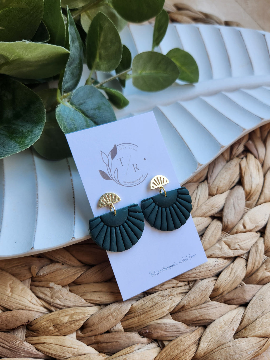 Kai| Clay Dangle with gold accents