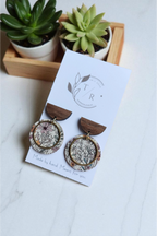 Ayla| Leather circle and wood stud