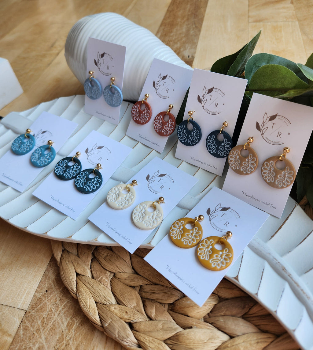 Elowyn| Boho clay hoops