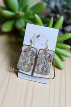 Chloe| Floral leather statement earring