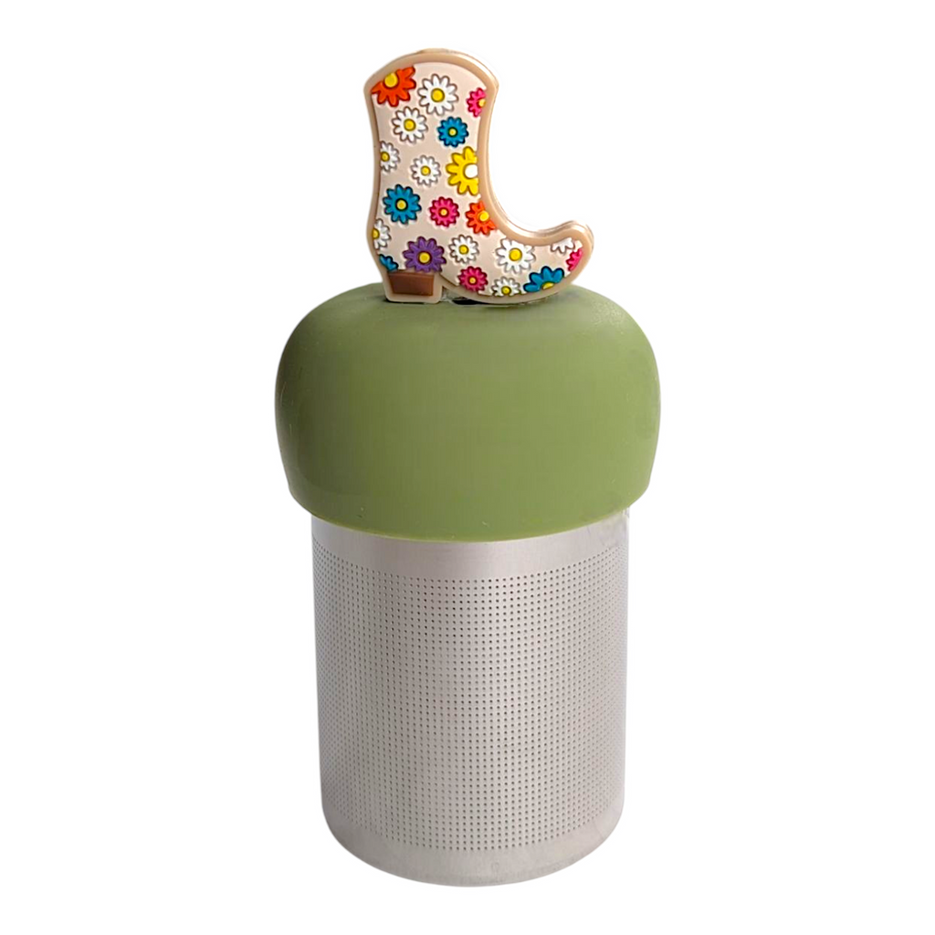 Flower Cowboy Boot Floating Tea Steeper