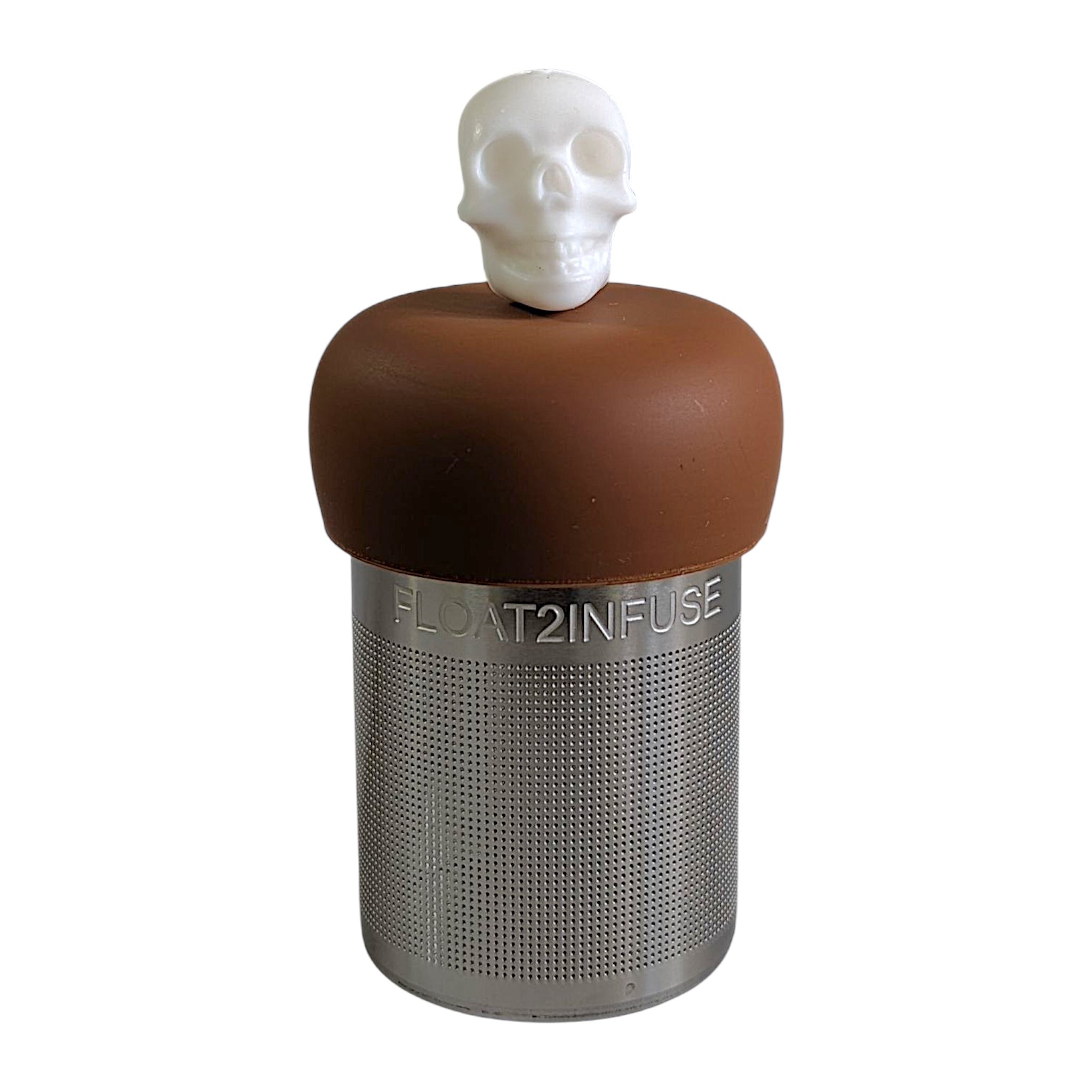 White Skull Floating Tea Steeper l light brown