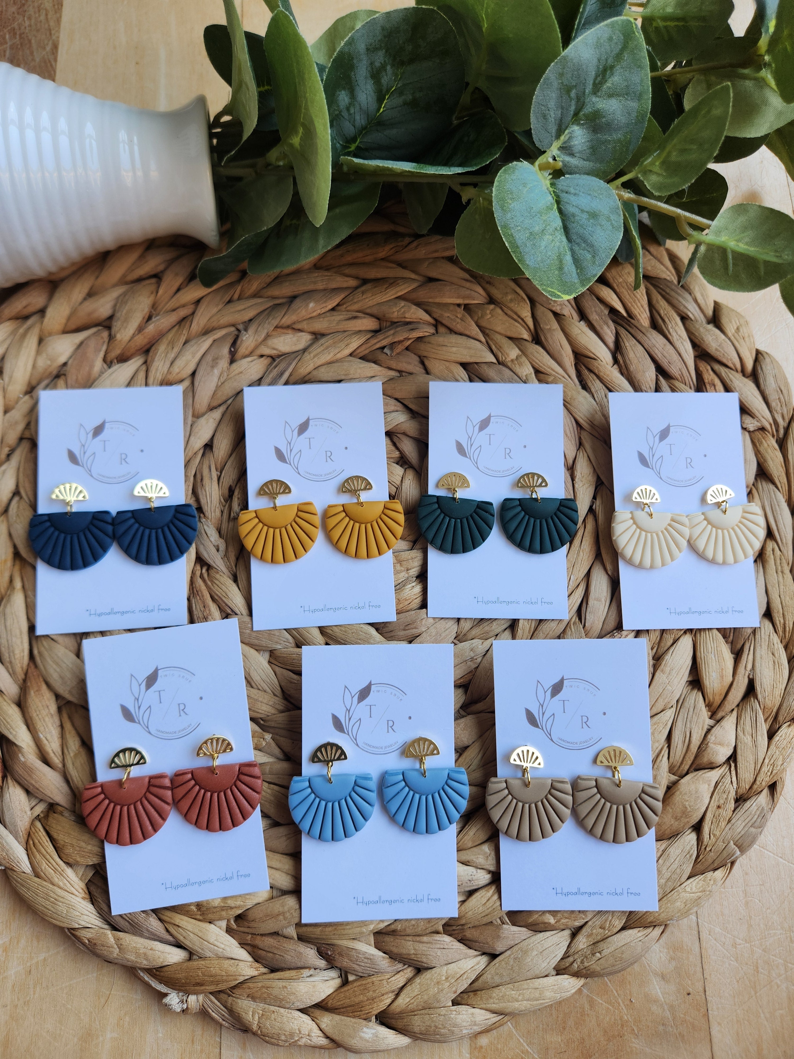 Kai| Clay Dangle with gold accents