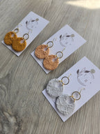 Floral Bella| Embossed clay hoops