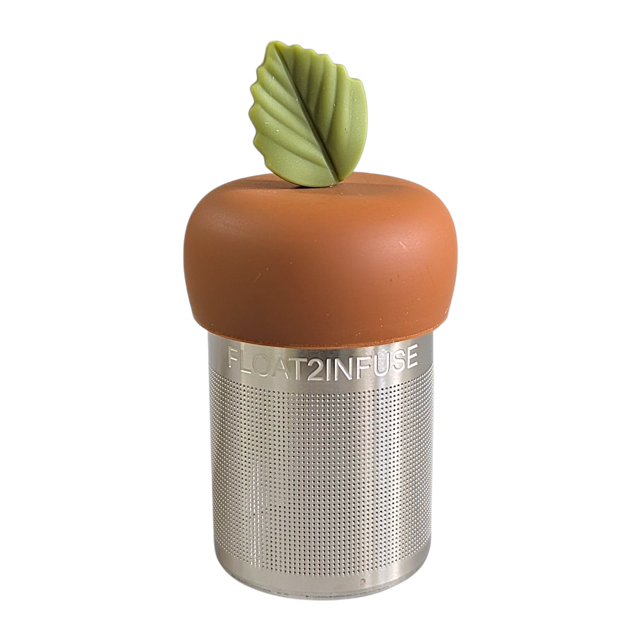 Green Herb Leaf Floating Tea Steeper l light brown