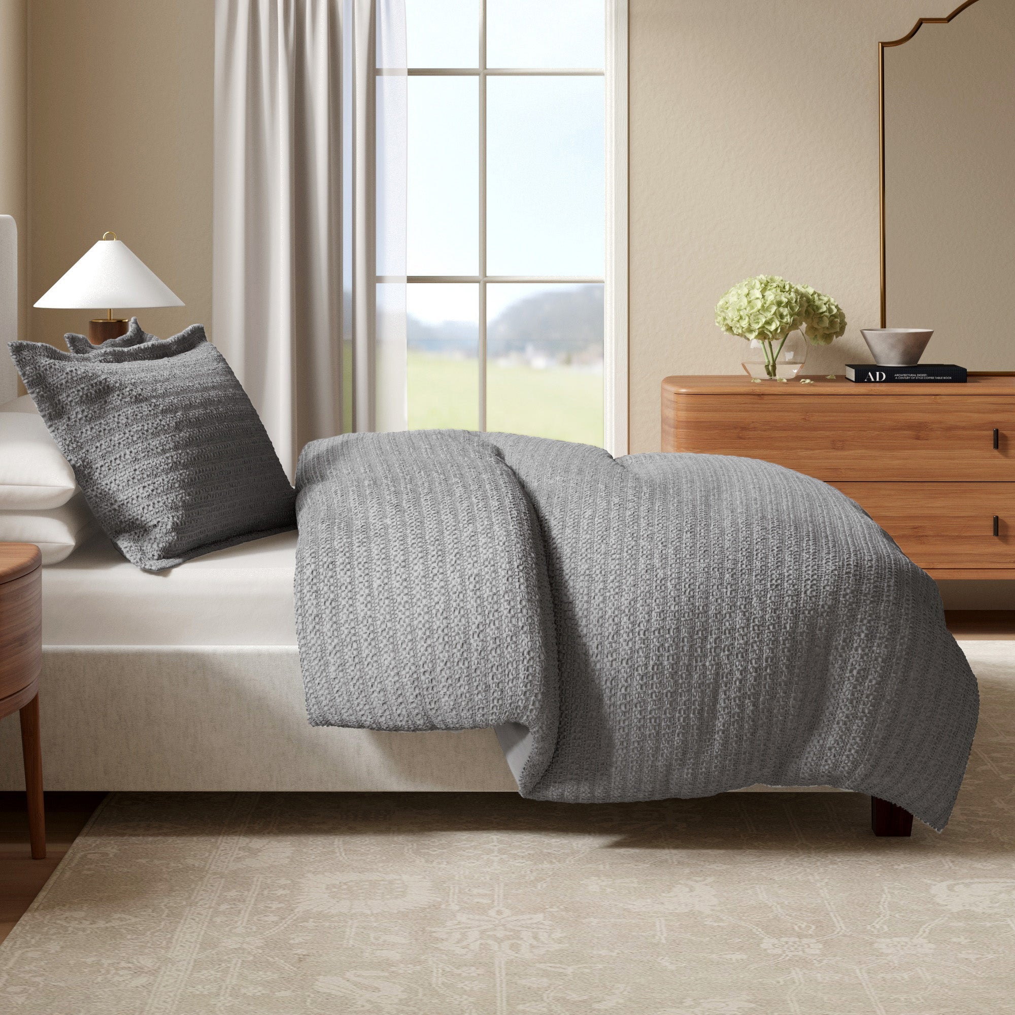 100% Cotton Honeycomb Waffle Duvet Set - Mattea Collection
